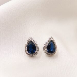 Broquel con zafiro & diamante natural