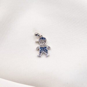 Dije de niño relleno con diamante & zafiro