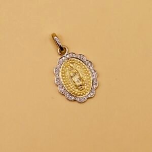 Medalla bicolor con circonia