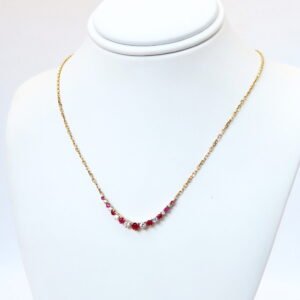 Gargantilla media luna Rubies & diamantes