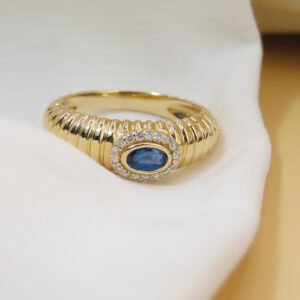 Anillo chunky zafiro oval
